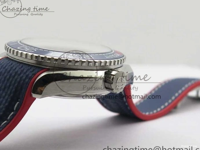 0117 Comfortable Planet Ocean 43.5mm America’s Cup VSF Best Edition White Dial On Blue Gummy Strap A 7900